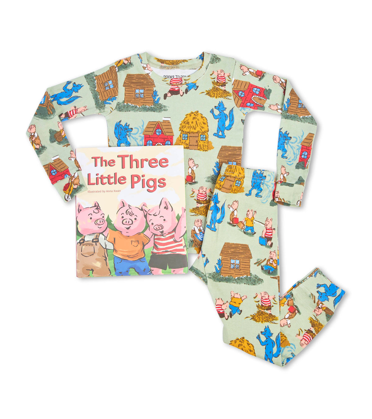 Three Little Pigs - Flat Pack PJ Set With Book