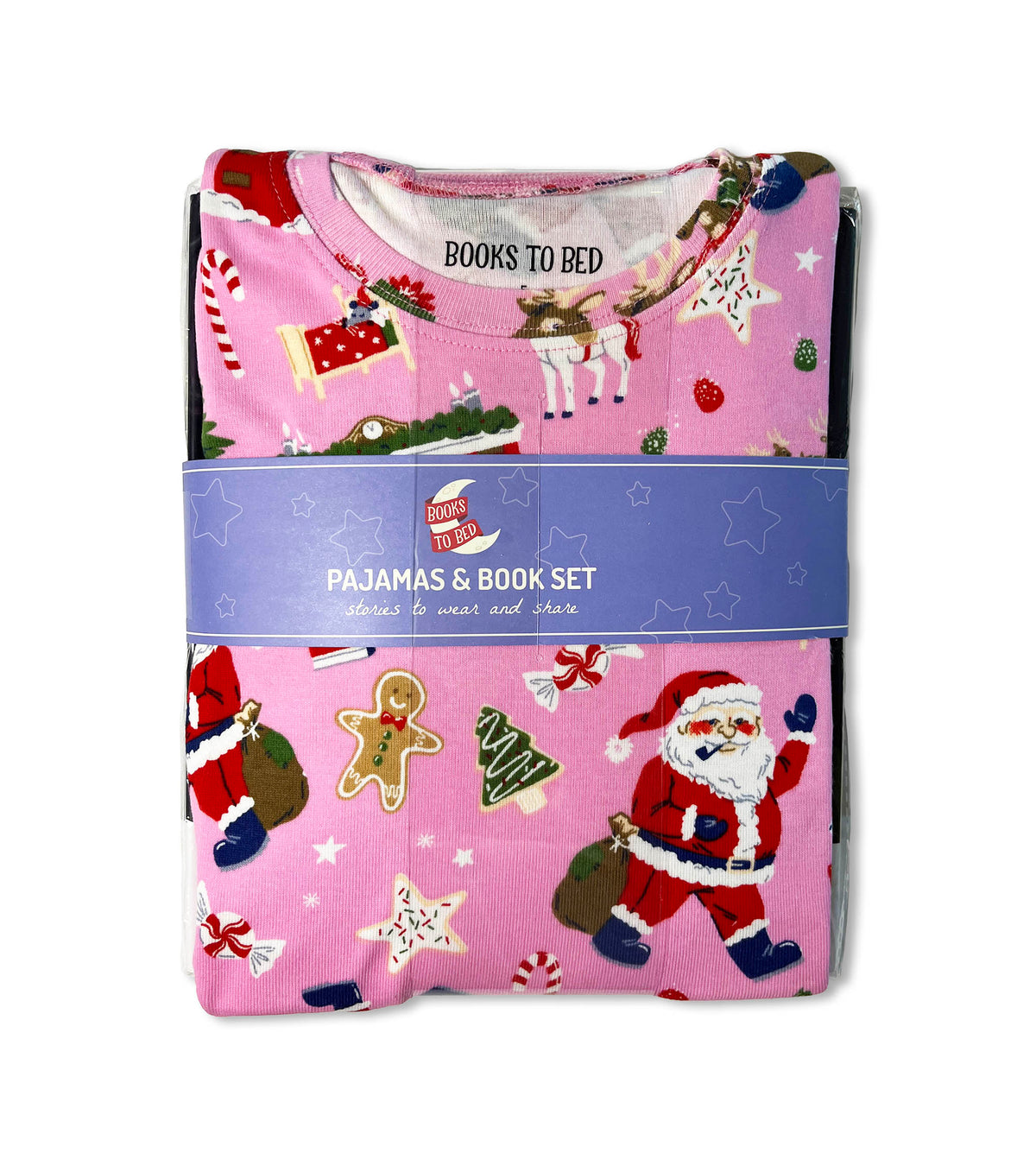 Twas The Night Before Christmas - Pink Flat Pack PJ Set With Book