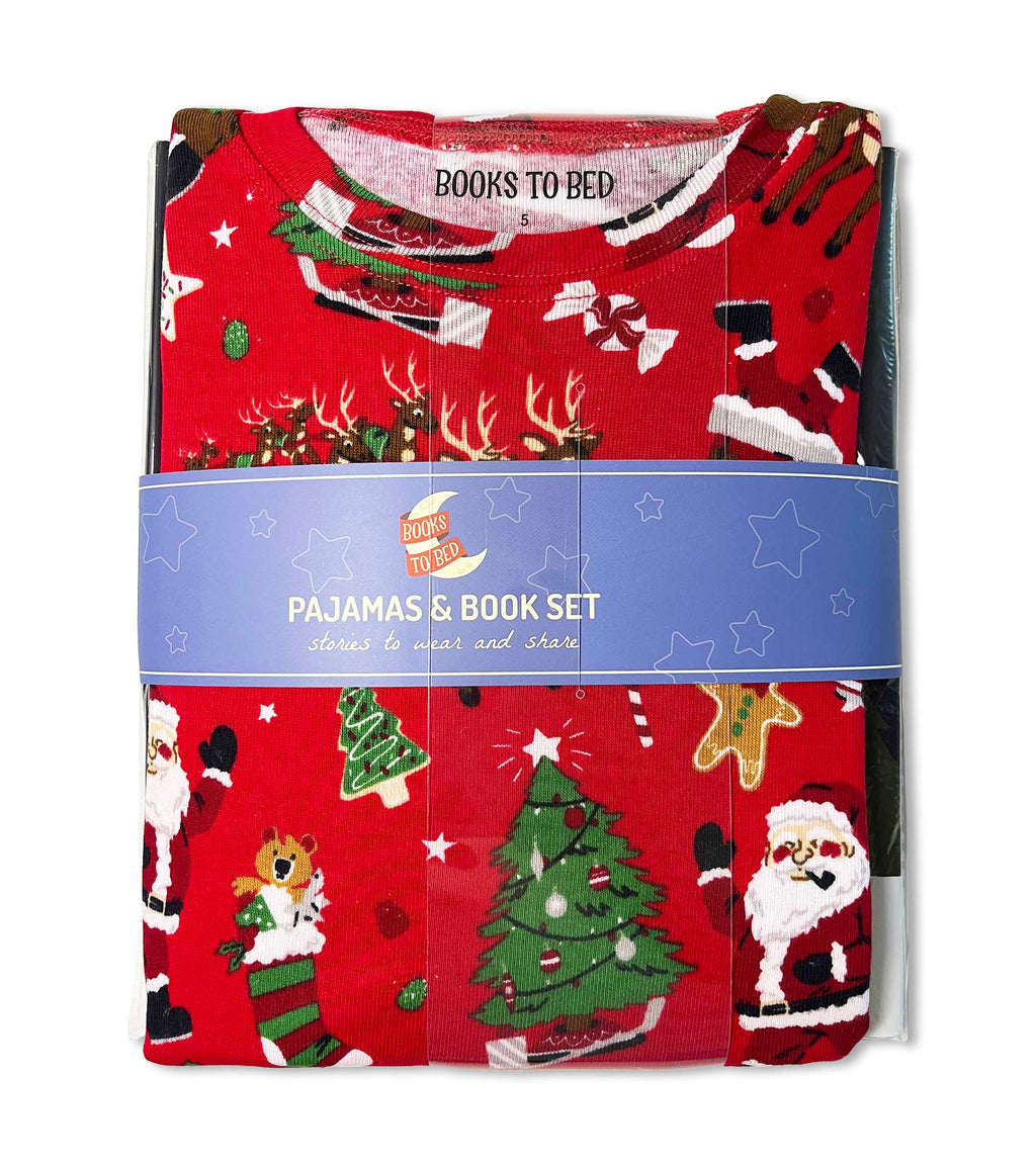 Twas The Night Before Christmas - Red Flat Pack PJ Set With Book