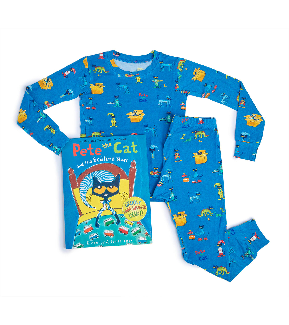 Pete The Cat Boy - Long Sleeve Flat Pack PJ Set With Book