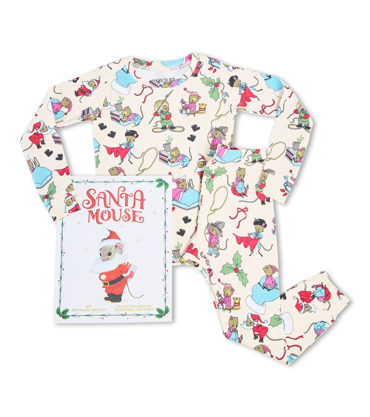 Santa Mouse - Flat Pack PJ Set With Book