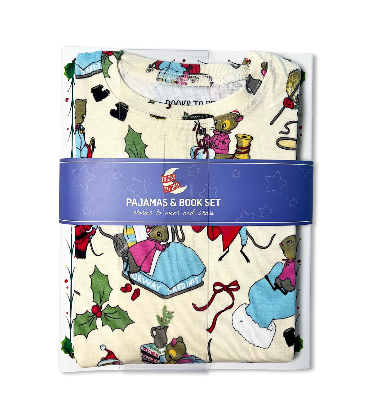 Santa Mouse - Flat Pack PJ Set With Book