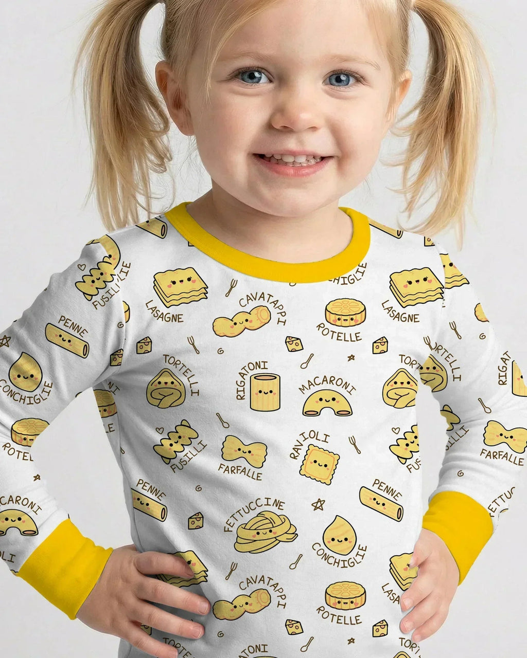 Kawaii Pasta Bamboo Two Piece Long Sleeve Pajama Set