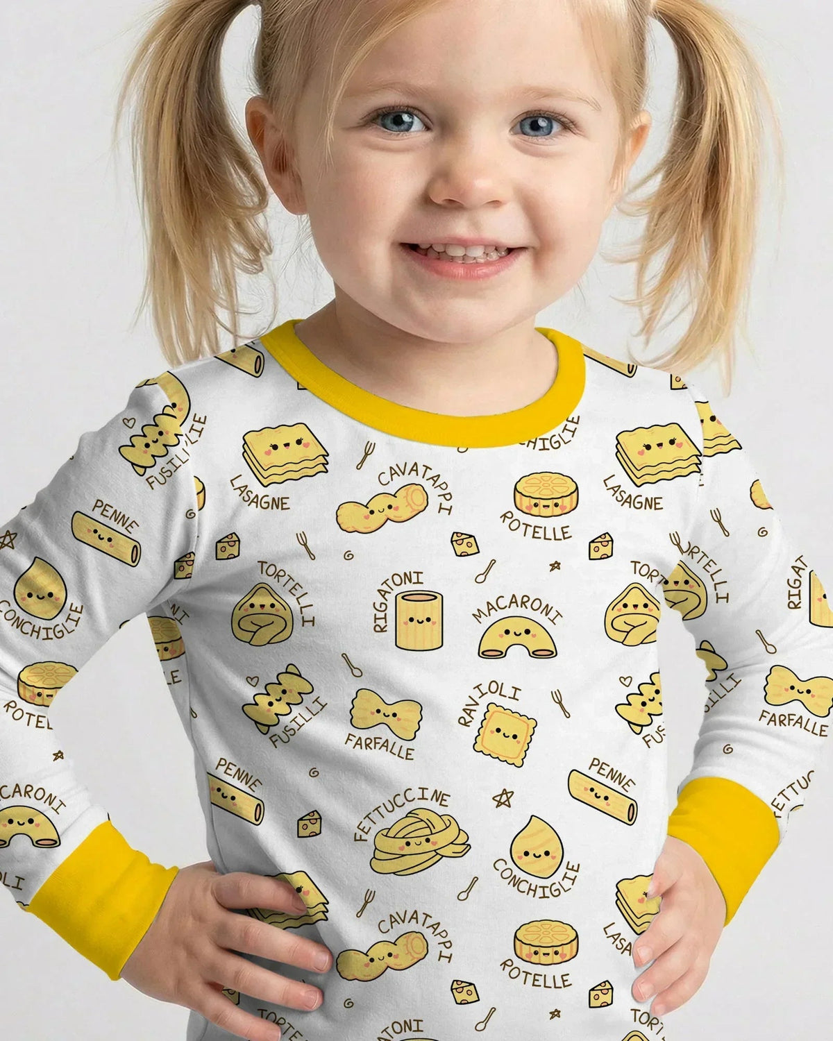 Kawaii Pasta Bamboo Two Piece Long Sleeve Pajama Set