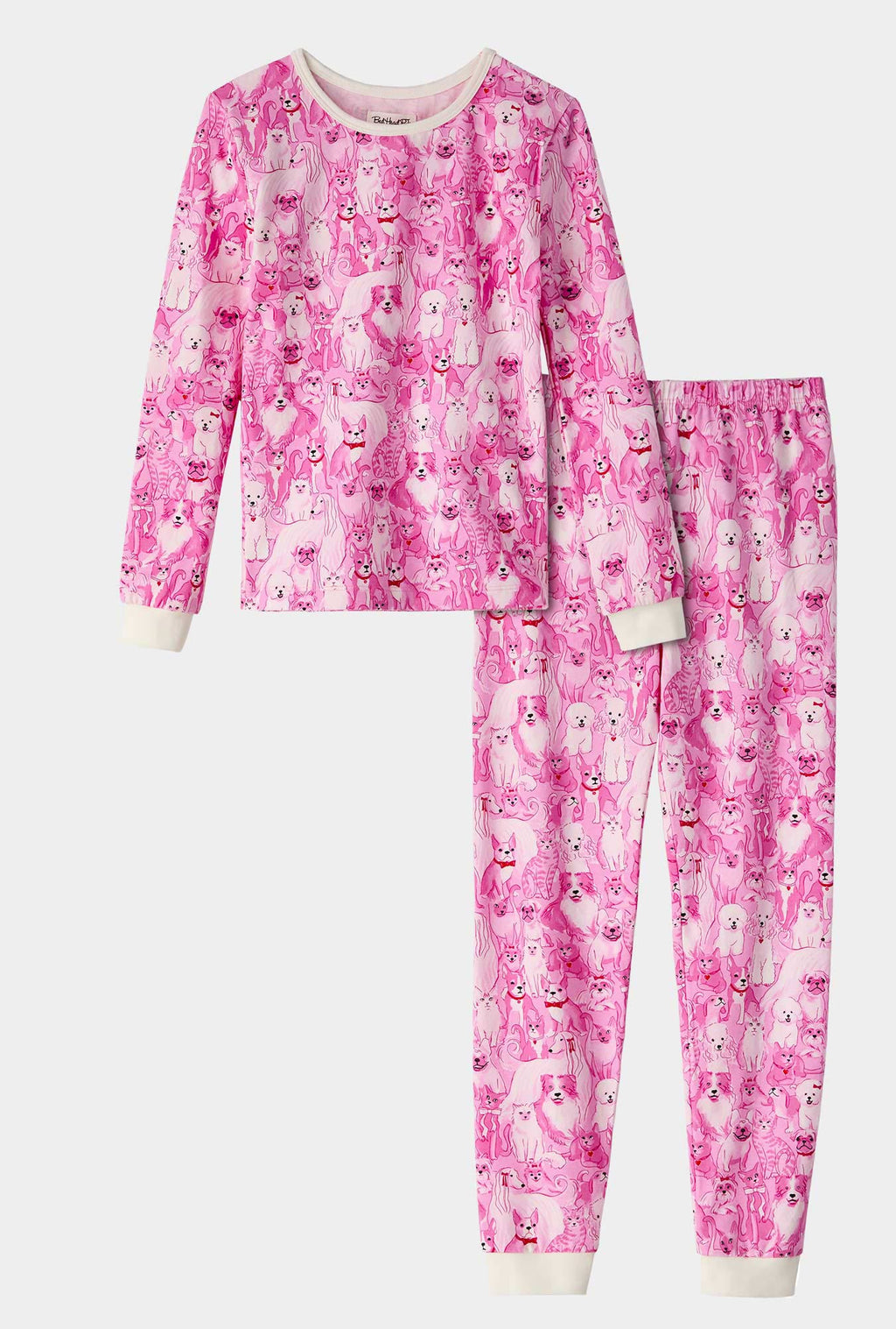 Paw-fectly Pink Long Sleeve Stretch Jersey Kids PJ Set