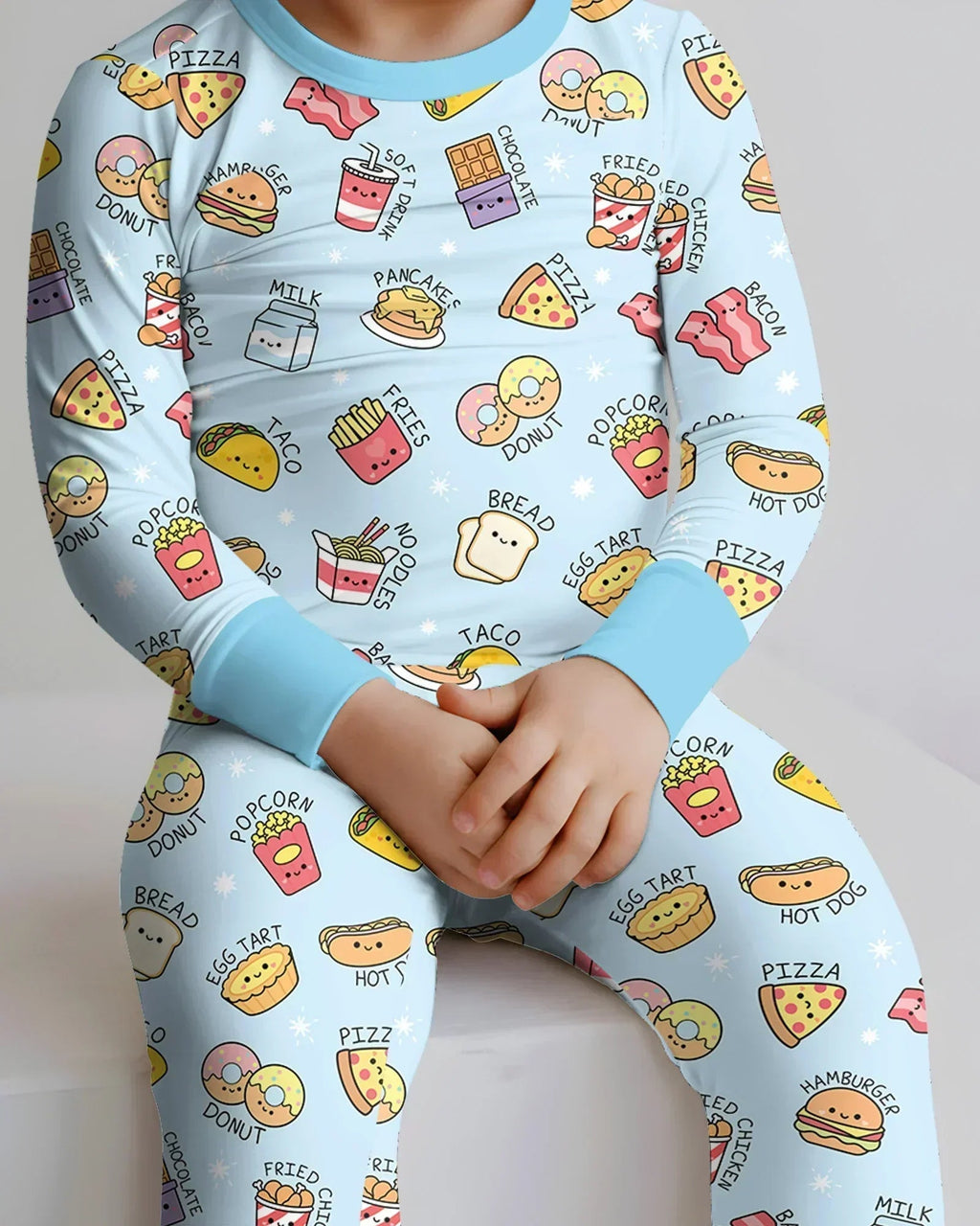 Kawaii Yummy Food Bamboo Two Piece Long Sleeve Pajama Set
