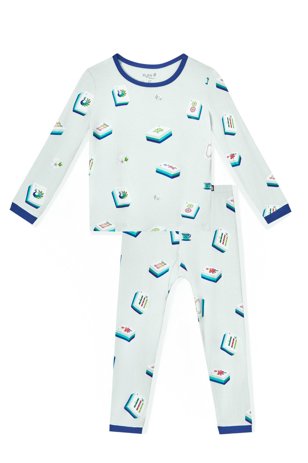 Long Sleeve Pajamas in Dew Mahjong