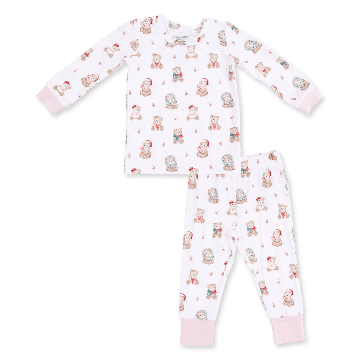 Christmas Teddy Bears Pink - Long Sleeve Loungewear Set