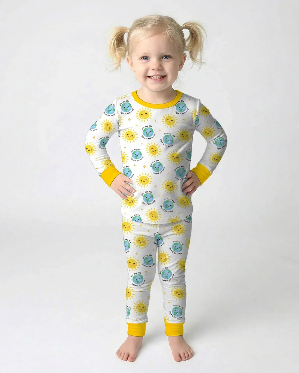 Matthew 5:14 Light of the World Bamboo Two Piece Long Sleeve Pajama Set