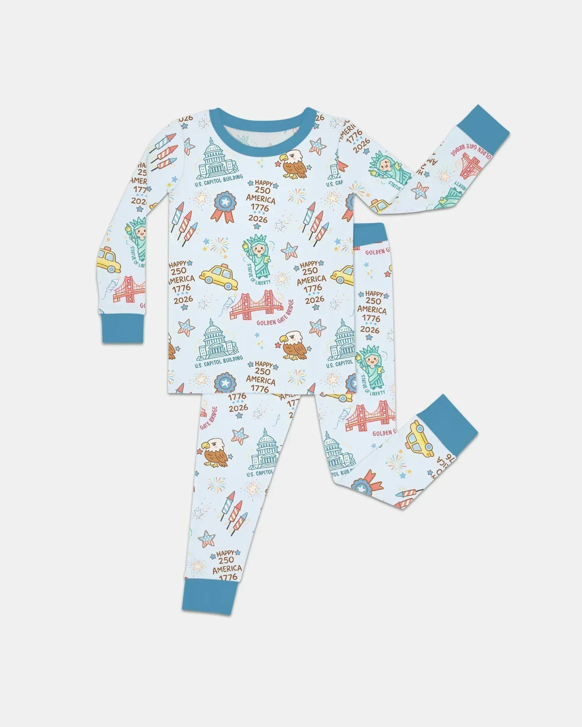 250 Years Of Freedom Bamboo Two Piece Long Sleeve Pajama Set