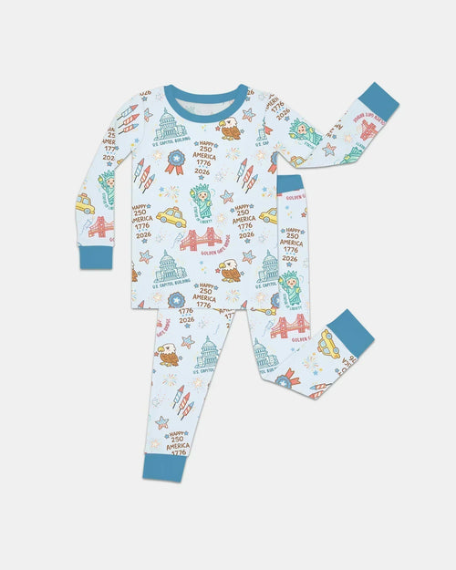 250 Years Of Freedom Bamboo Two Piece Long Sleeve Pajama Set