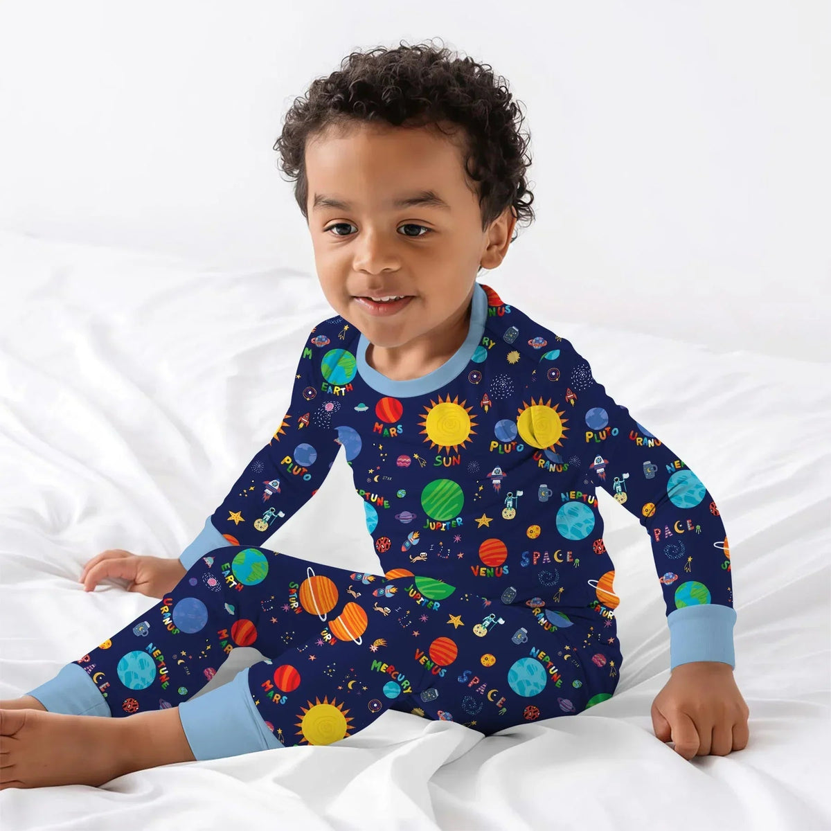 Solar Space Adventure Bamboo Two Piece Long Sleeve Pajama Set