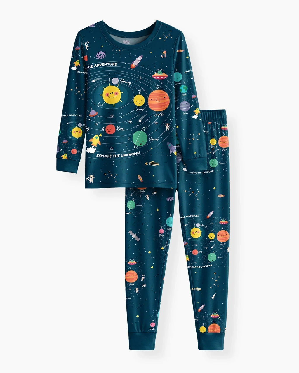 Solar System Explorers Bamboo Two Piece Long Sleeve Pajama Set
