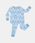 Sky Blue Rainbows Bamboo Two Piece Long Sleeve Pajama Set