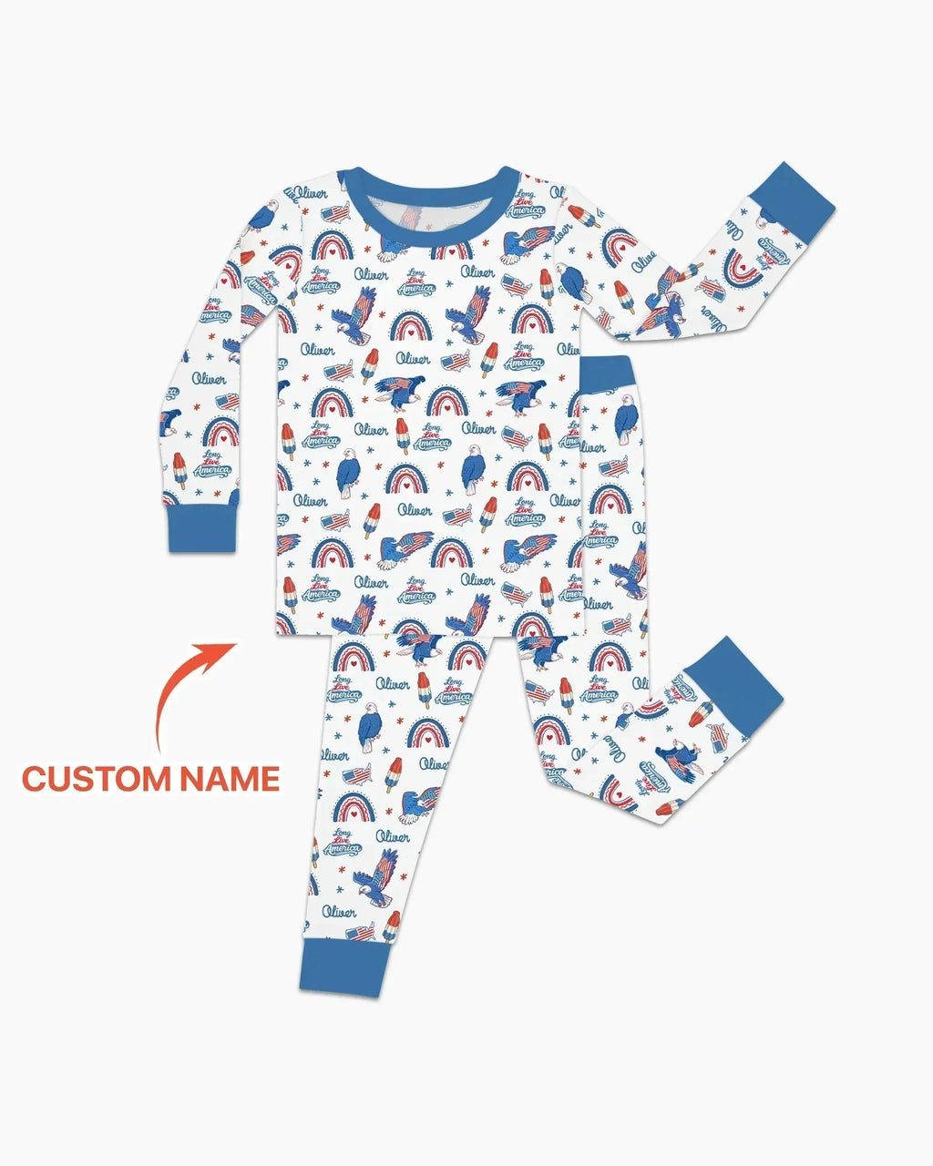 Long Live America Bamboo Two Piece Long Sleeve Pajama Set