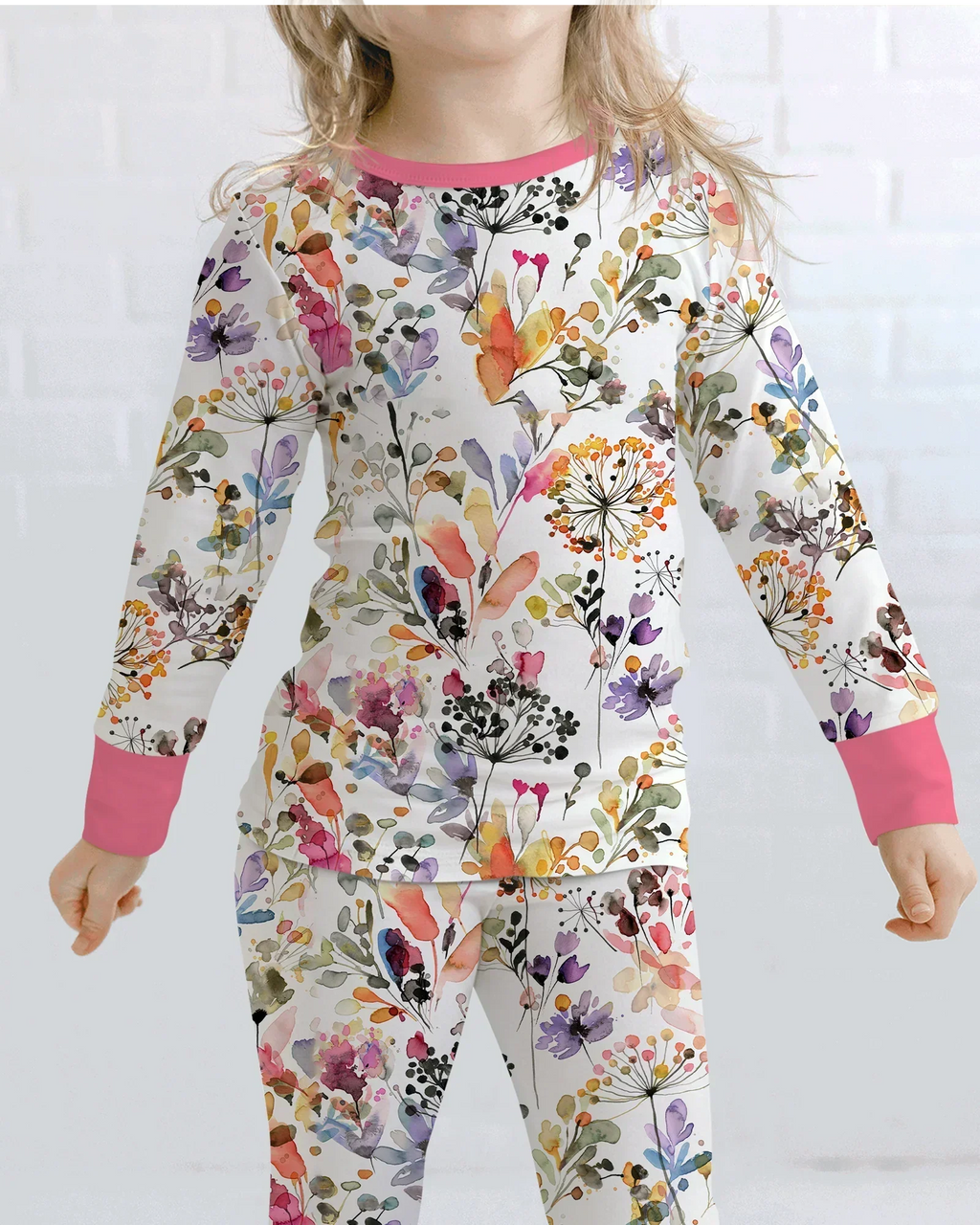 Autumn Meadow Botanicals Bamboo Two Piece Long Sleeve Pajama Set
