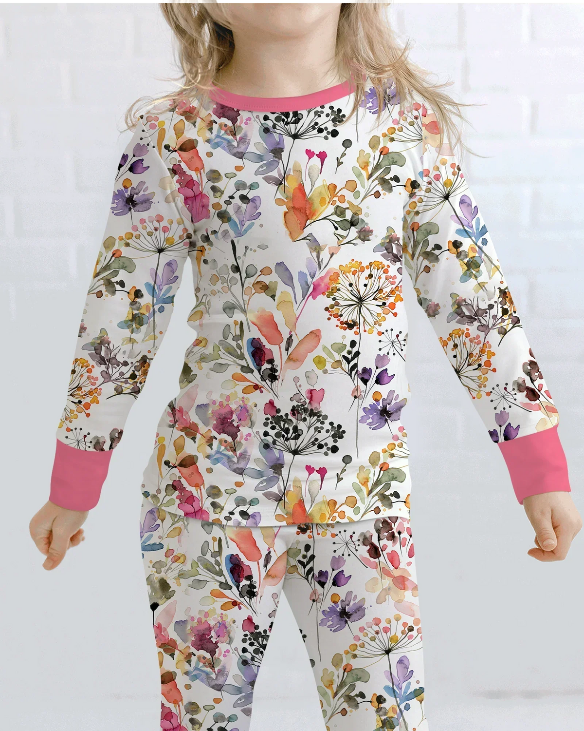 Autumn Meadow Botanicals Bamboo Two Piece Long Sleeve Pajama Set
