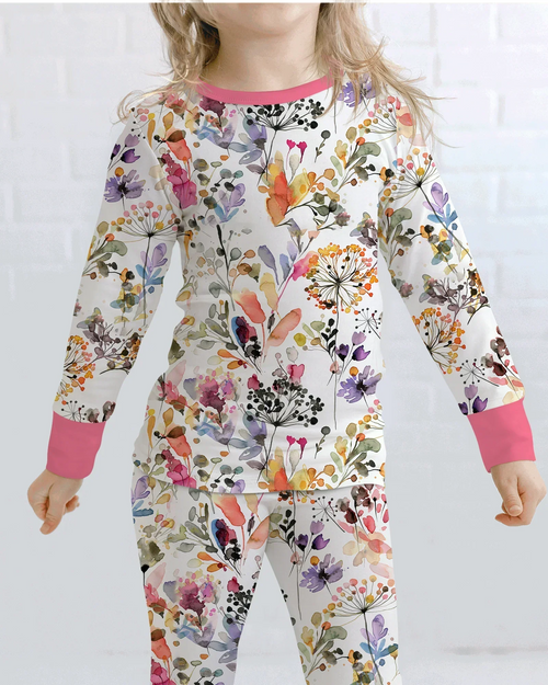 Autumn Meadow Botanicals Bamboo Two Piece Long Sleeve Pajama Set
