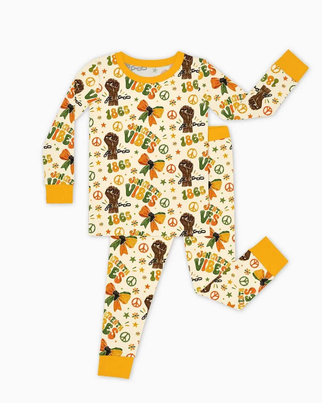 Juneteenth Vibes Vintage Bamboo Two Piece Long Sleeve Pajama Set