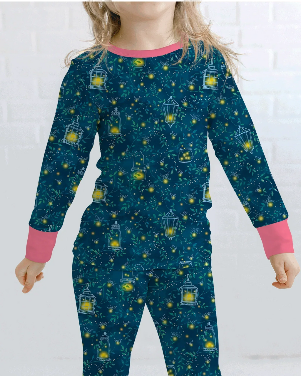 Firefly Lantern Night Bamboo Two Piece Long Sleeve Pajama Set