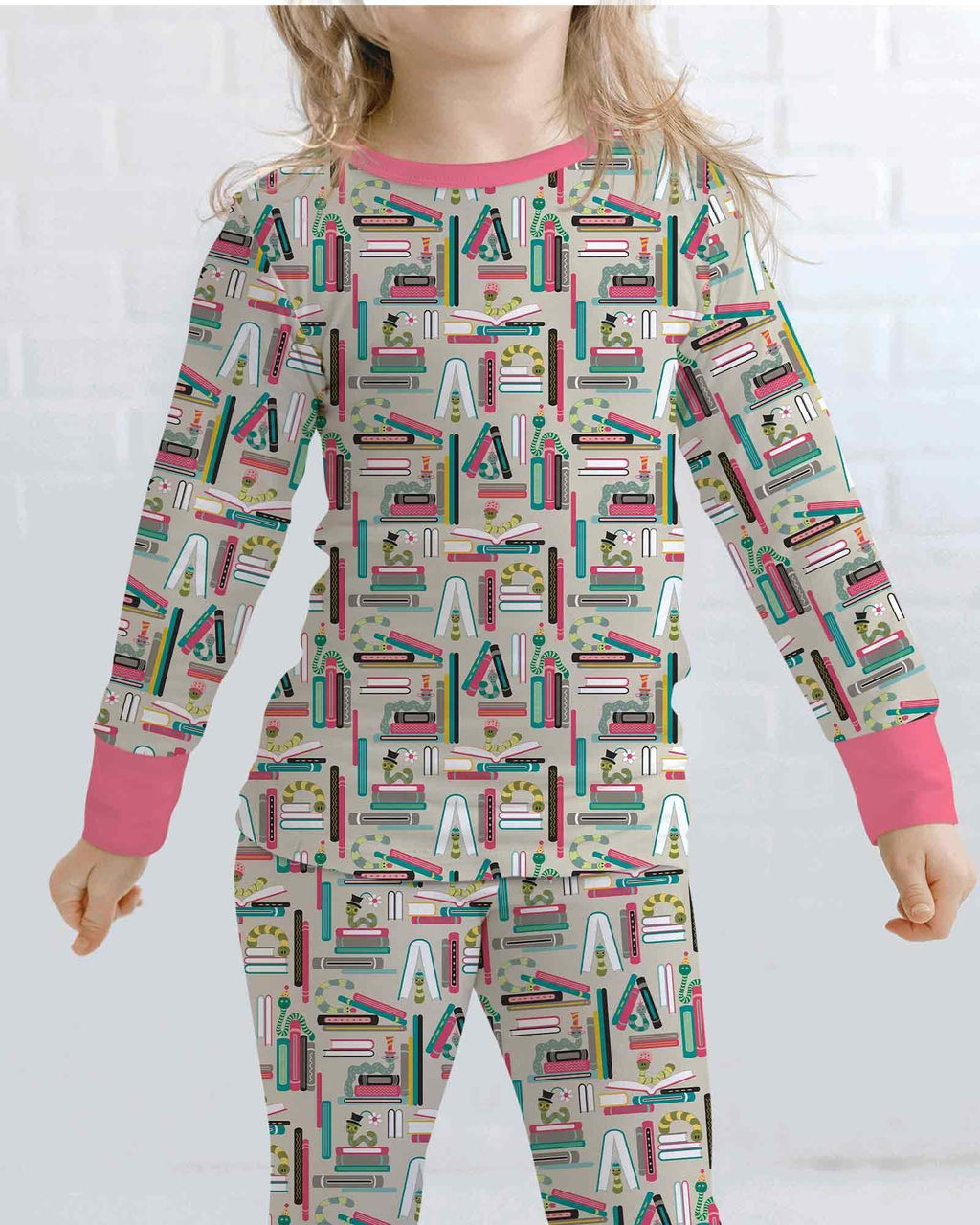 Bookworm Adventures Bamboo Two Piece Long Sleeve Pajama Set