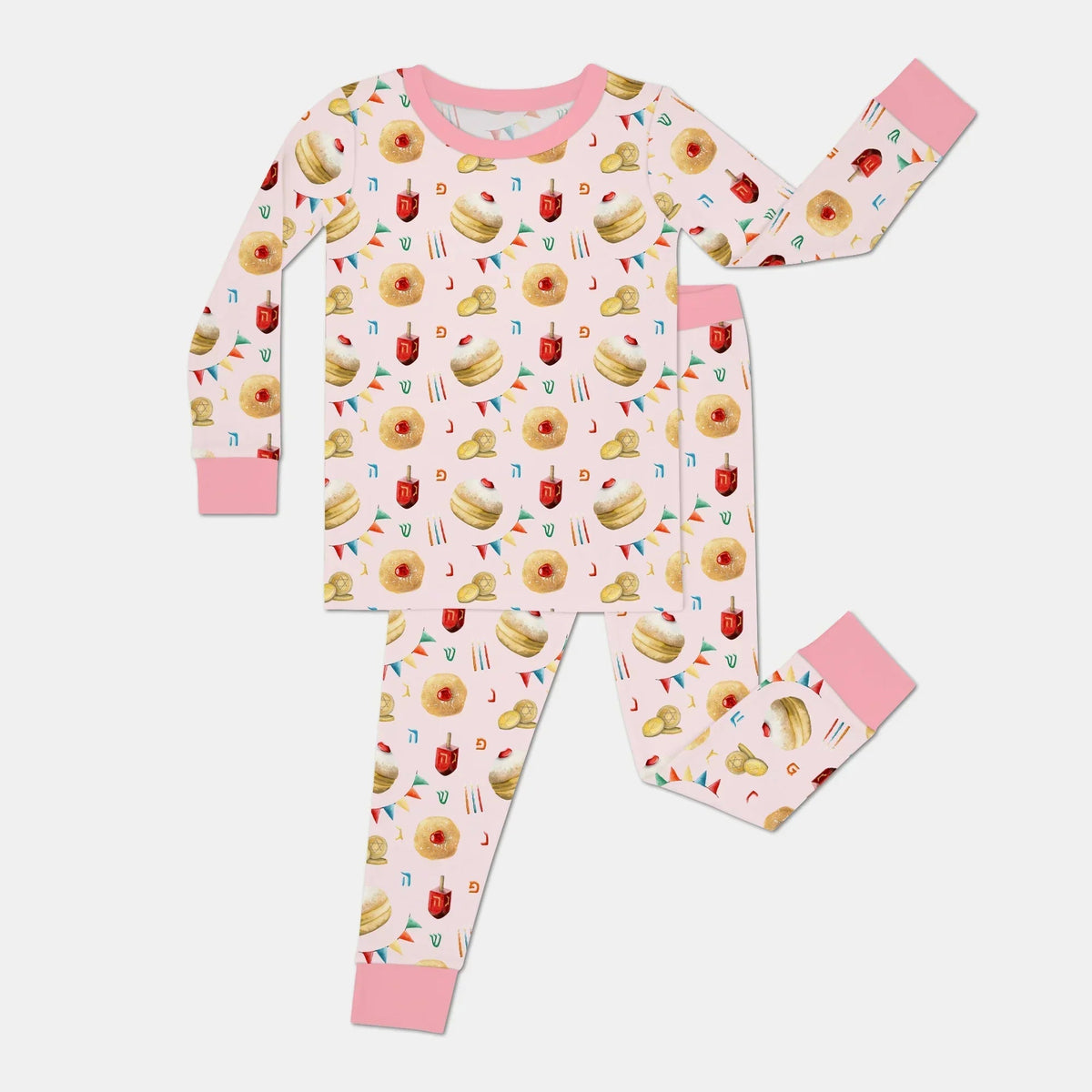 Hanukkah Donuts Bamboo Two Piece Long Sleeve Pajama Set