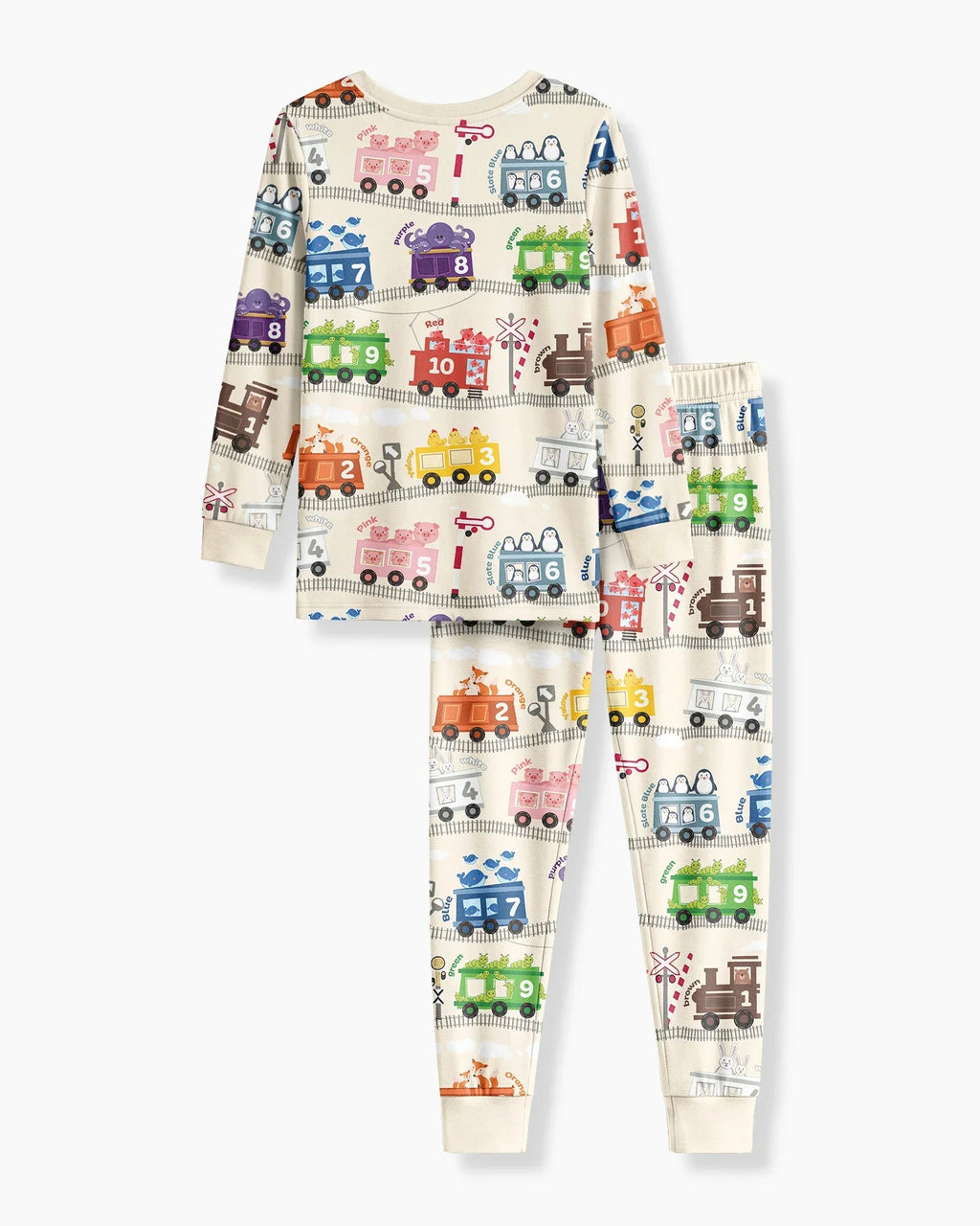 Color Train Bamboo Two Piece Long Sleeve Pajama Set