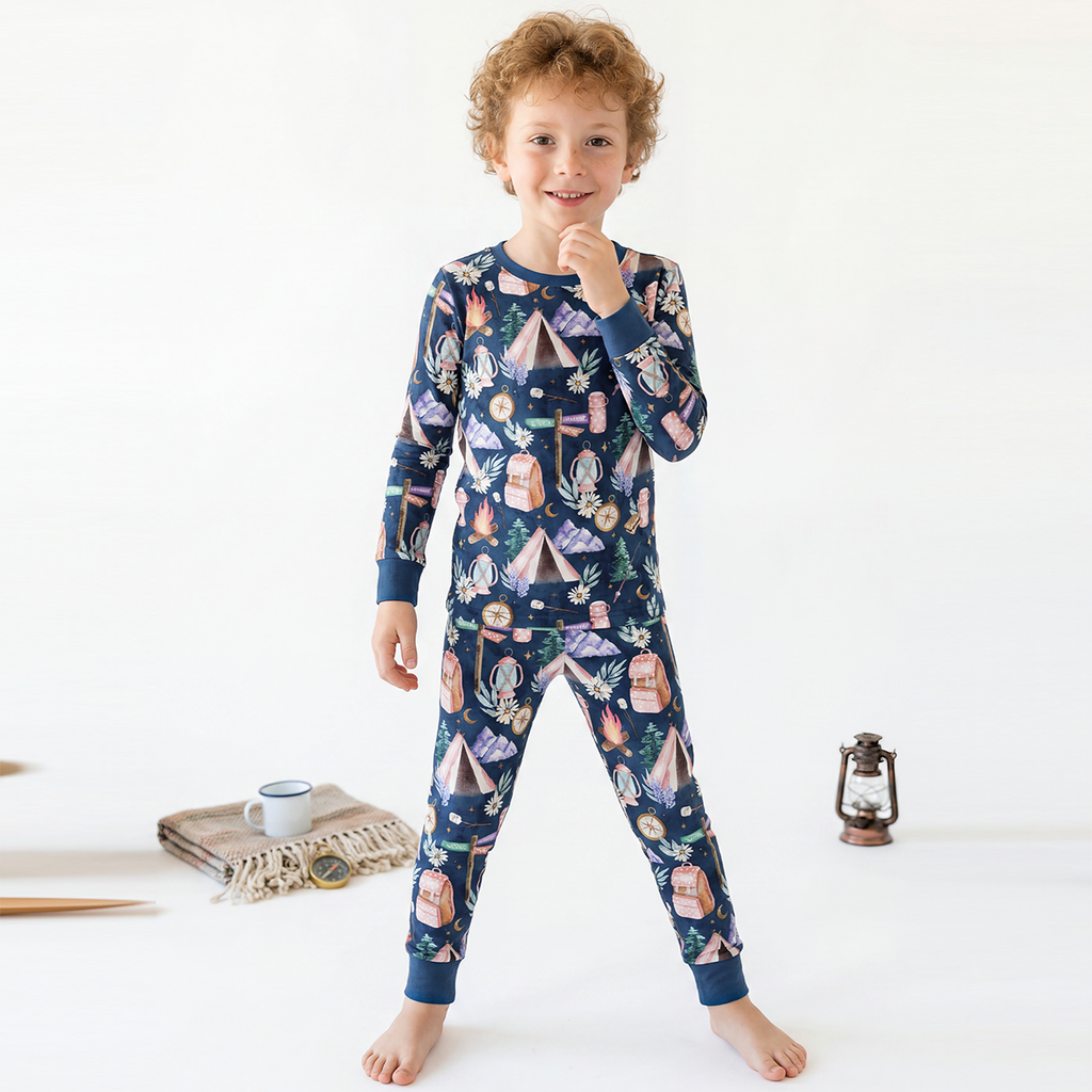 Nature Camping Night Kids Two-Piece Pajama Set