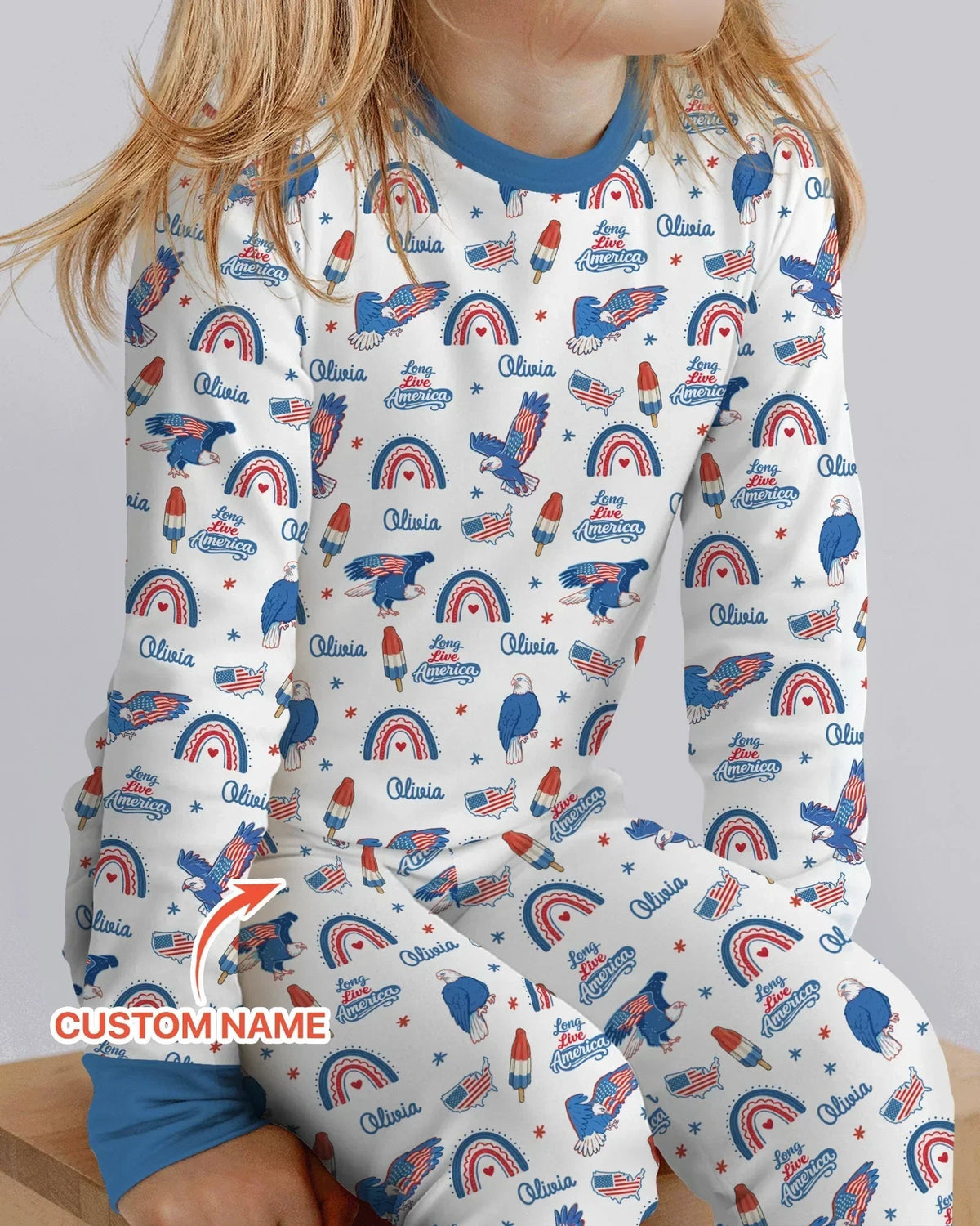 Long Live America Bamboo Two Piece Long Sleeve Pajama Set