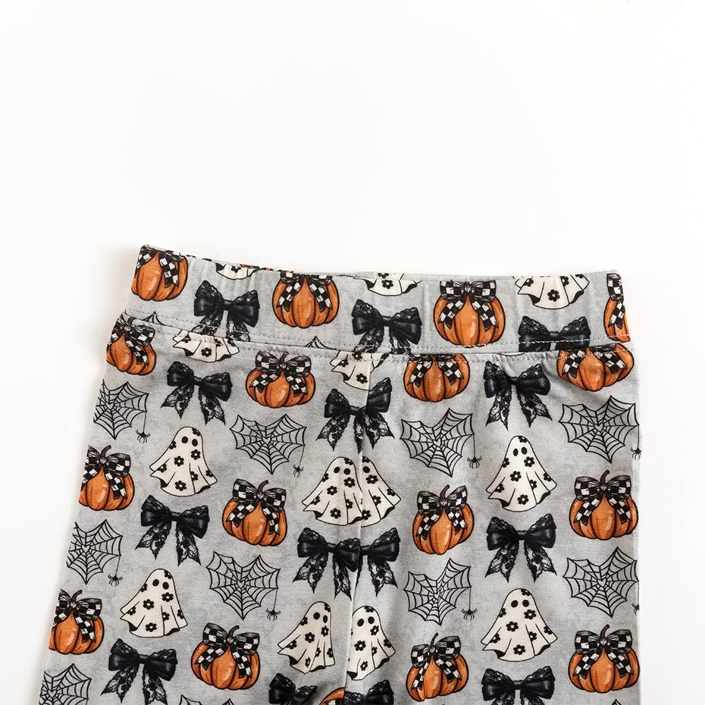 Halloween Pumpkin Bow Bamboo Long Sleeve Pajama Set