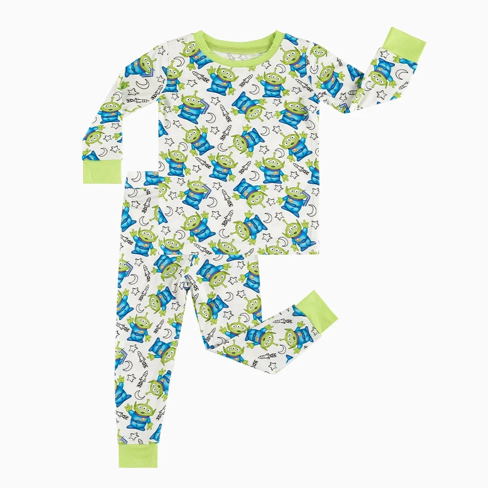 Green Monster Kids Bamboo Two-Piece Pajama Set