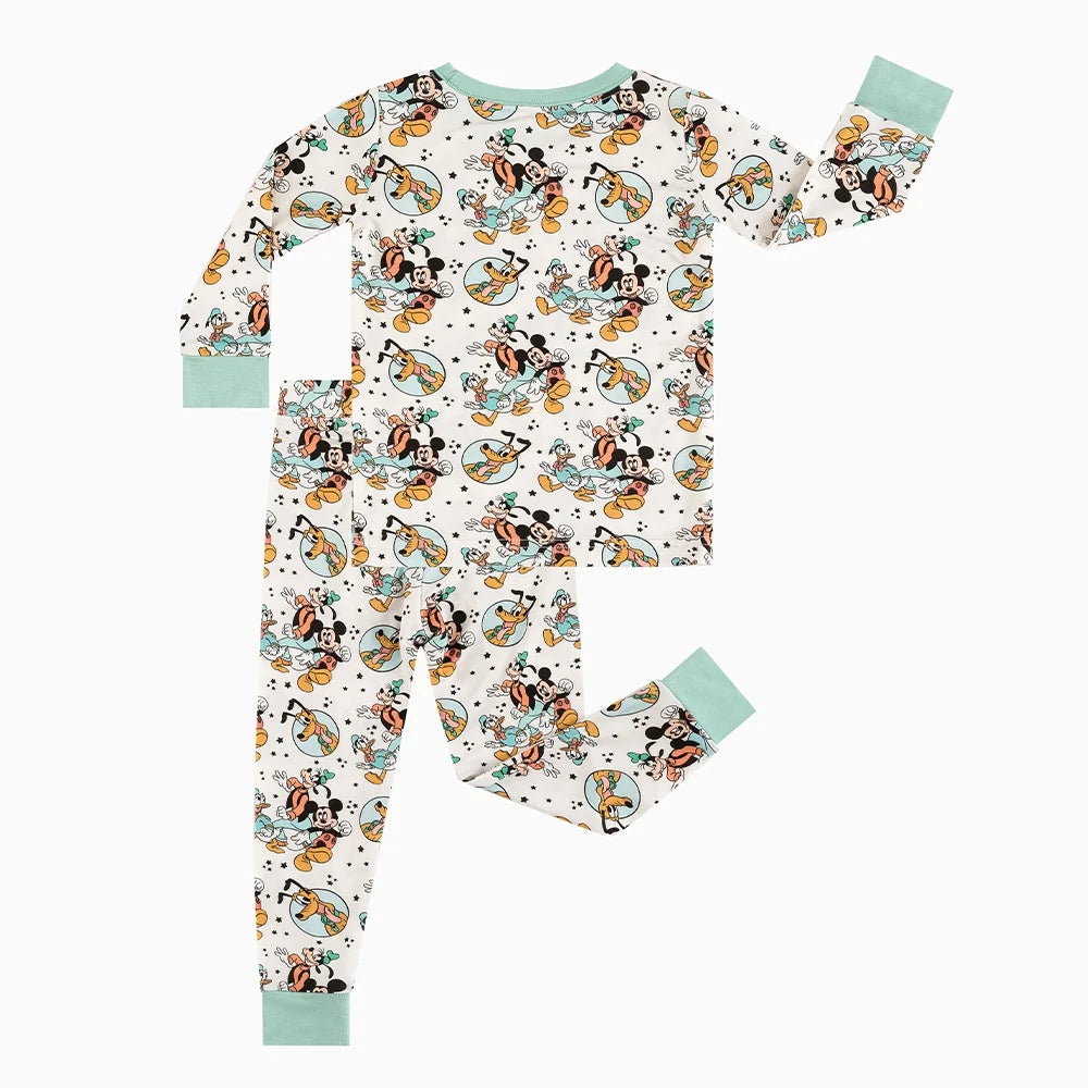 Mouse Dog Duck Kids Bamboo Two-Piece Pajama Set