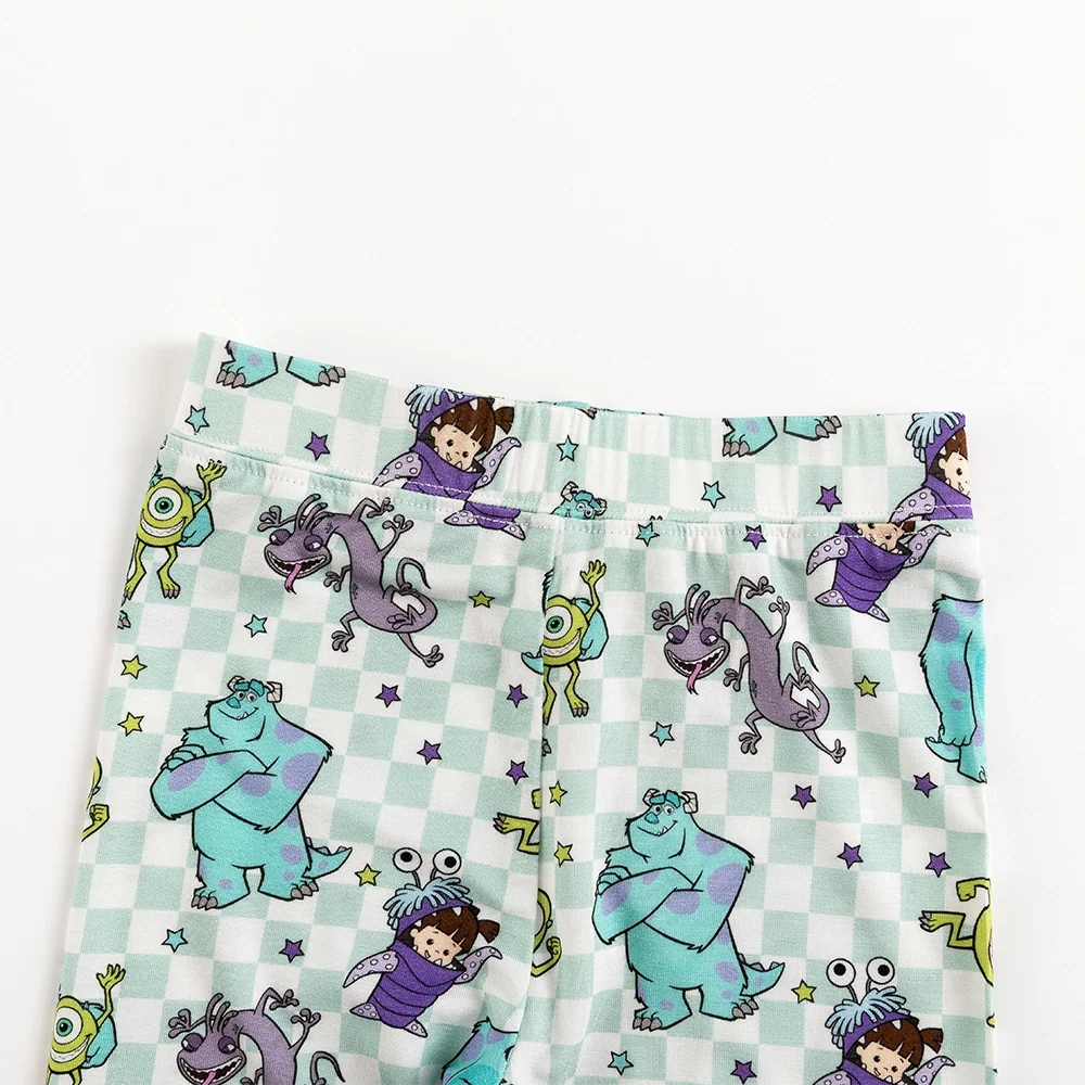Monster Plaid Green Bamboo Long Sleeve Pajama Set