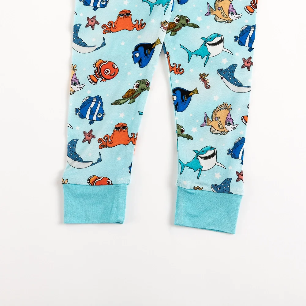 Marine Life Fish Turtle Kids Bamboo Two-Piece Pajama Set