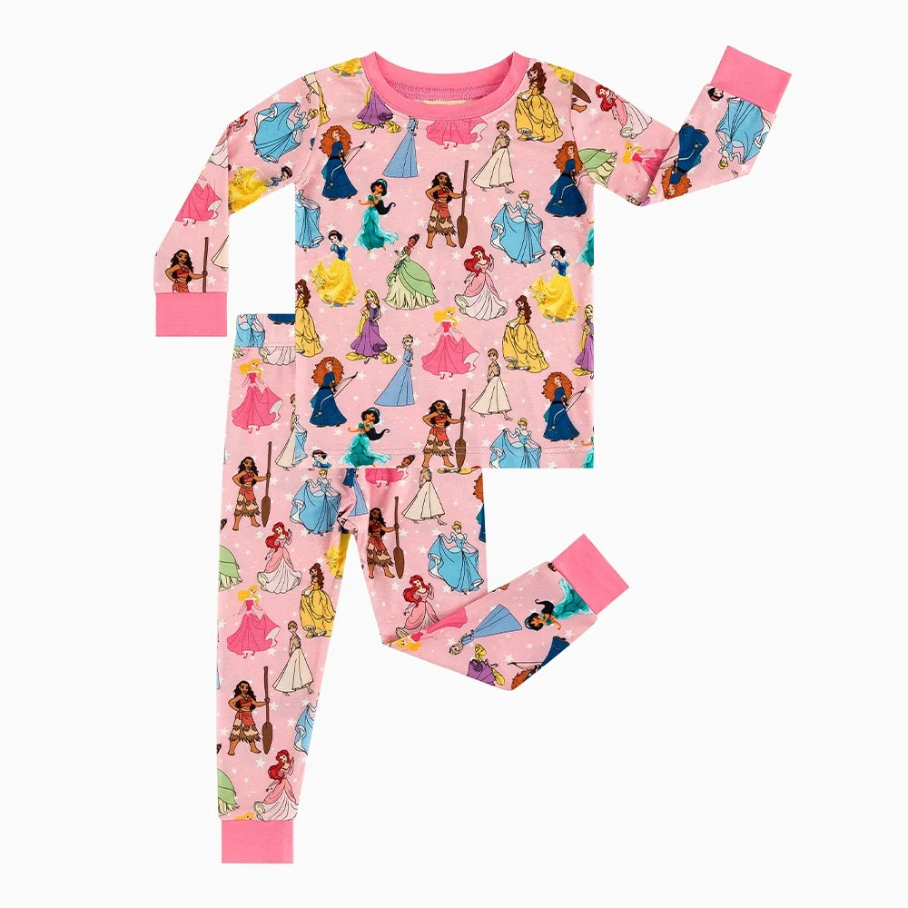 Princess Pink Pentacle Kids Bamboo Two-Piece Pajama Set