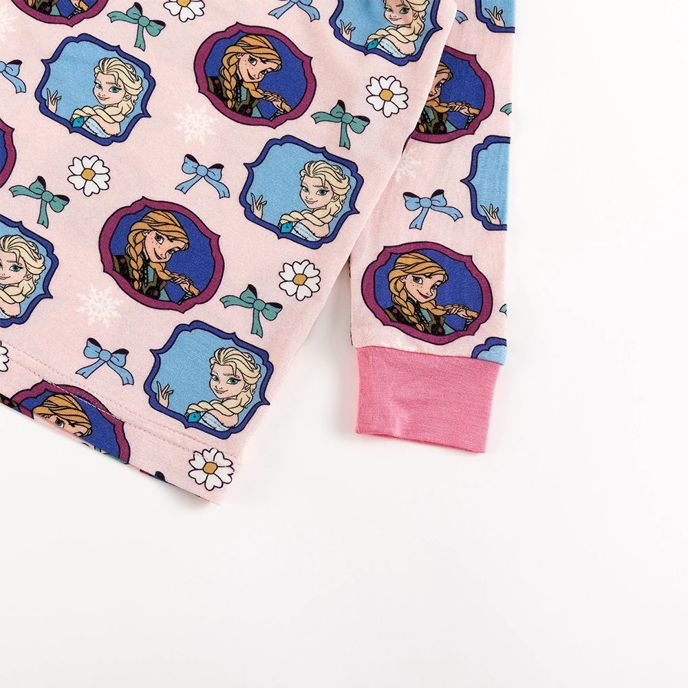 Flower Bow Princess Sisters Kids Bamboo Two-Piece Pajama Set