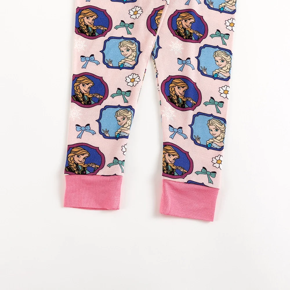 Flower Bow Princess Sisters Kids Bamboo Two-Piece Pajama Set