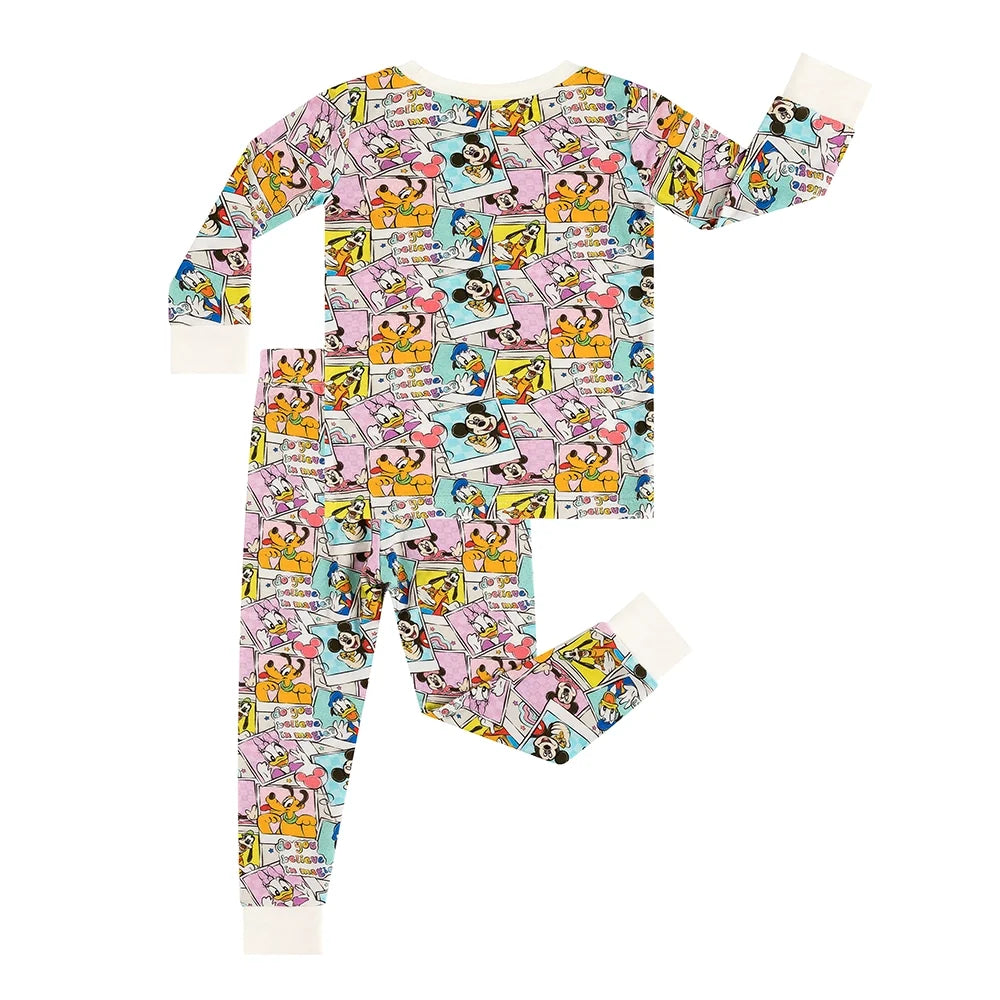 Cartoon Mouse Duck Dog Bamboo Long Sleeve Pajama Set