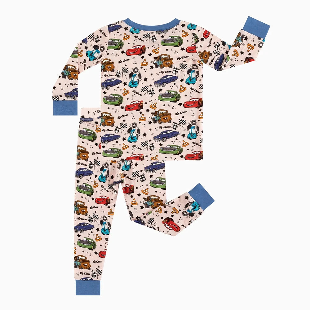 Cartoon Car Pentacle Kids Bamboo Two-Piece Pajama Set