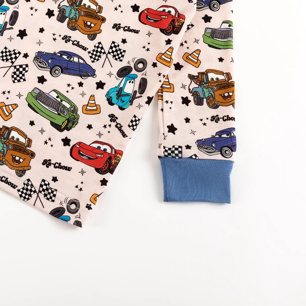 Cartoon Car Pentacle Kids Bamboo Two-Piece Pajama Set