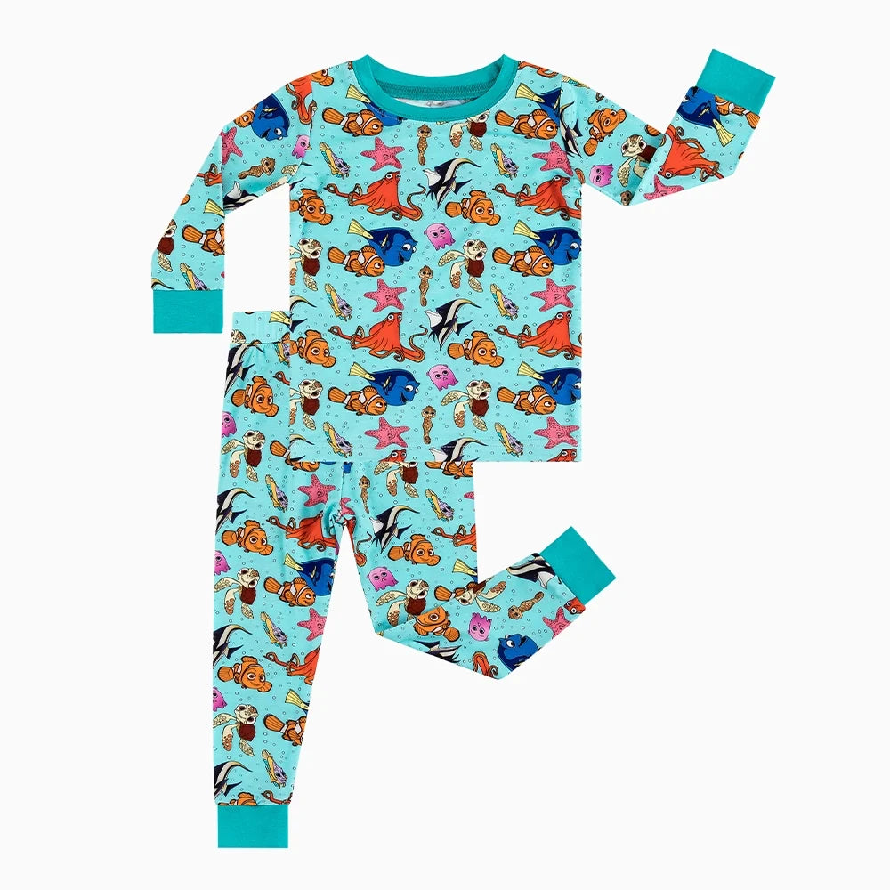 Marine Animals Kids Bamboo Two-Piece Pajama Set