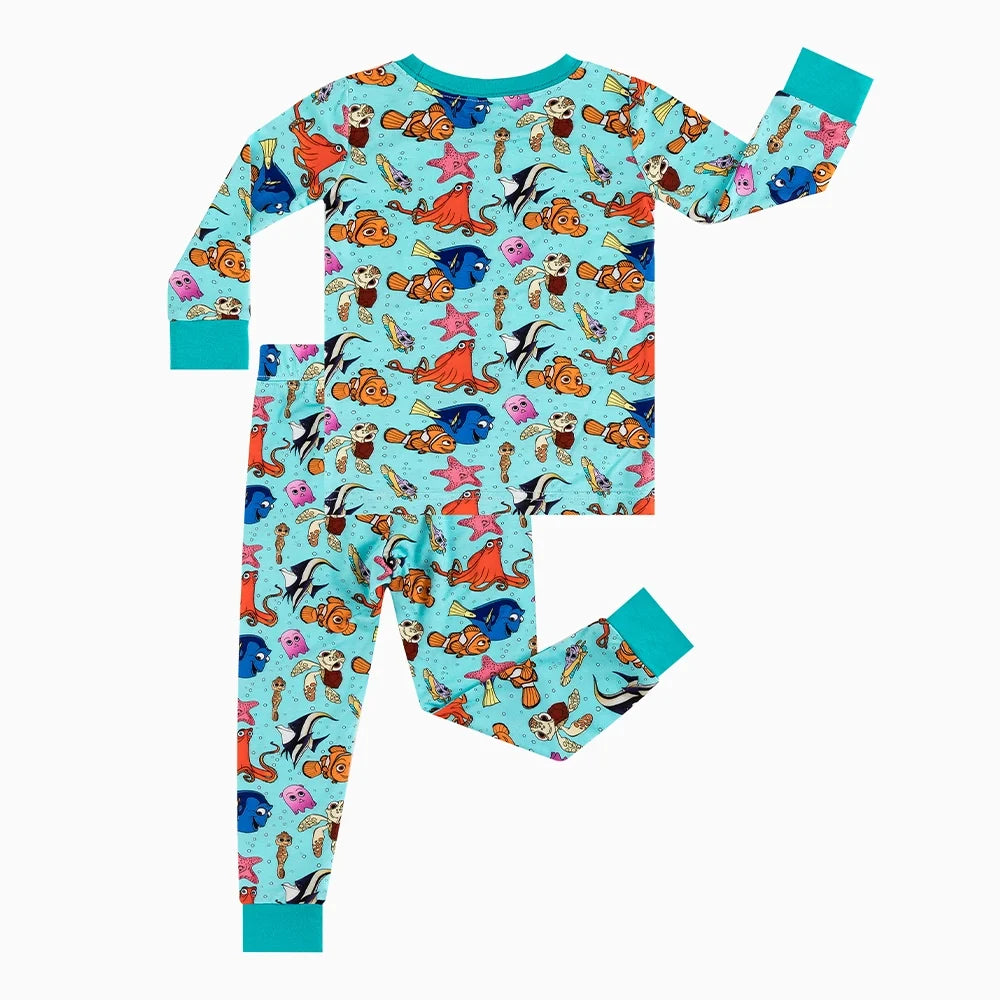 Marine Animals Kids Bamboo Two-Piece Pajama Set