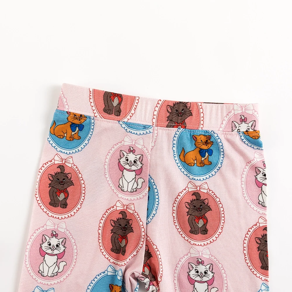 Cute Cat Pink Bamboo Long Sleeve Pajama Set