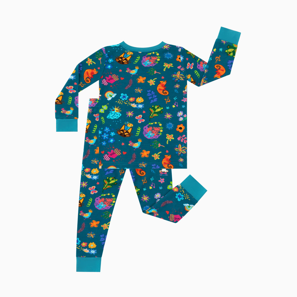 Kids Bamboo Two-Piece Pajama Set Spring Magic Garden