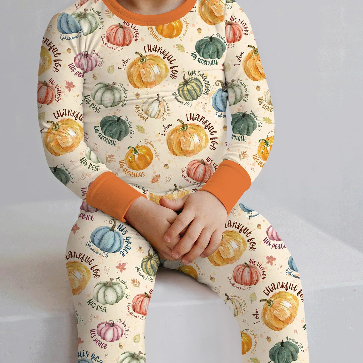 Christian Thanksgiving Bamboo Two Piece Long Sleeve Pajama Set