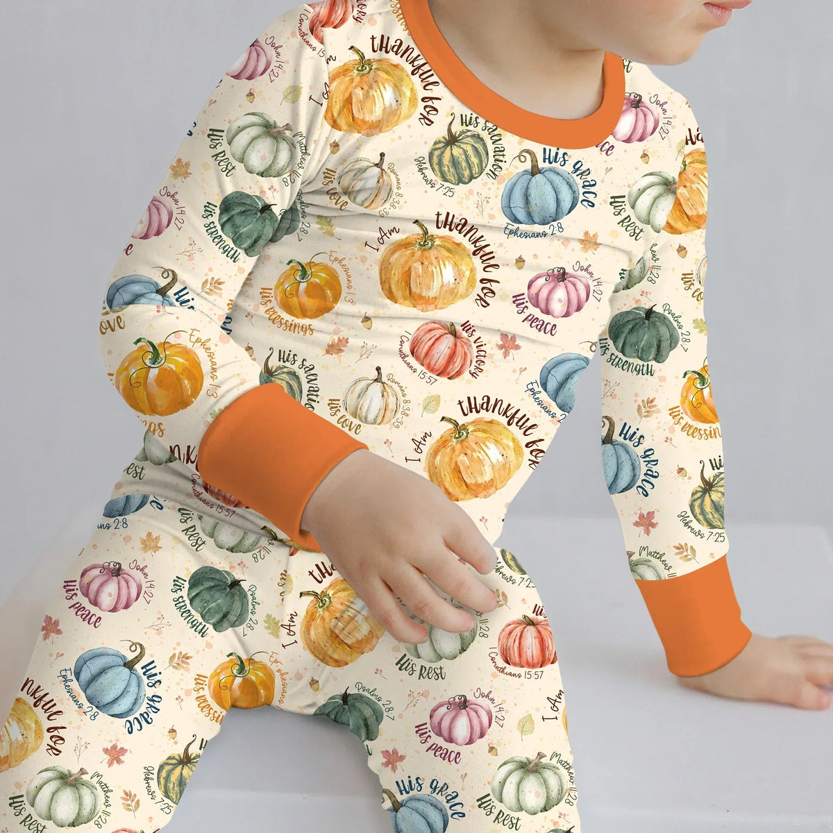 Christian Thanksgiving Bamboo Two Piece Long Sleeve Pajama Set