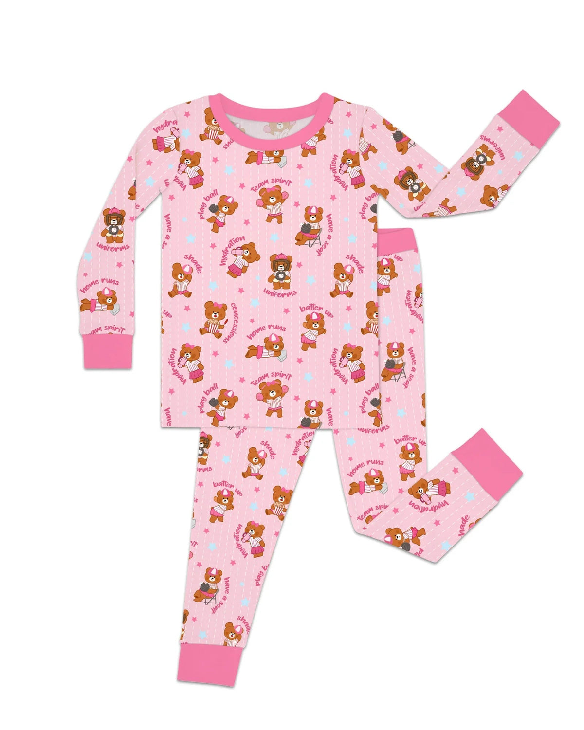 Born To Play Baseball Bamboo Two Piece Long Sleeve Pajama Set