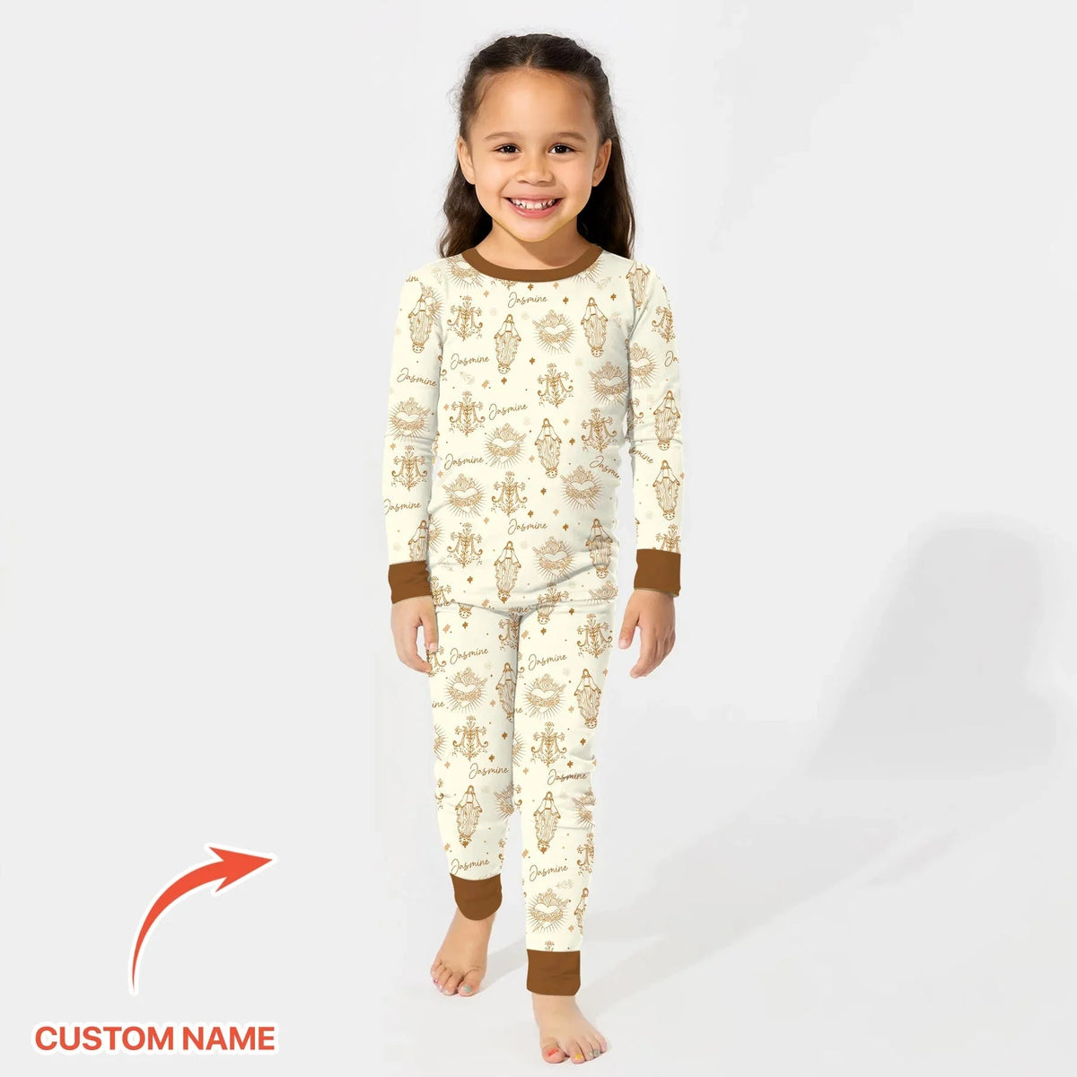 Madonna’s Love Custom Name Bamboo Two Piece Long Sleeve Pajama Set