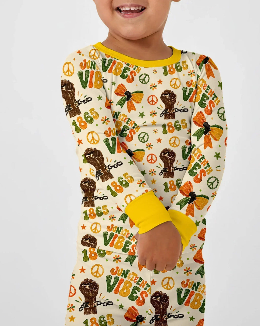 Juneteenth Vibes Vintage Bamboo Two Piece Long Sleeve Pajama Set