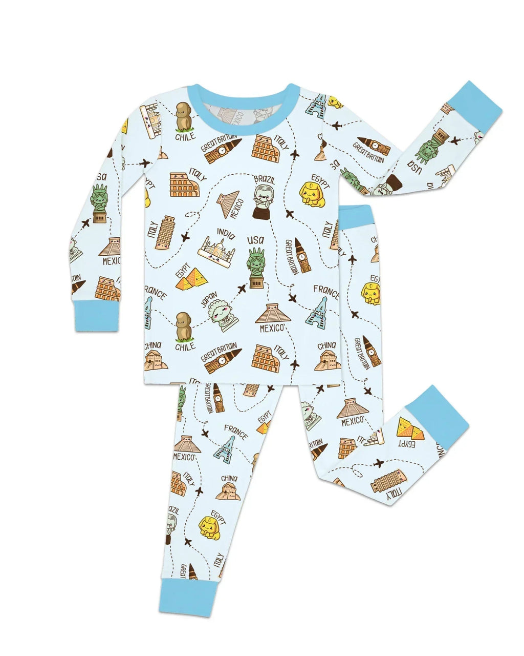 Kawaii World Tour Bamboo Two Piece Long Sleeve Pajama Set